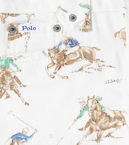 Printed denim skirt