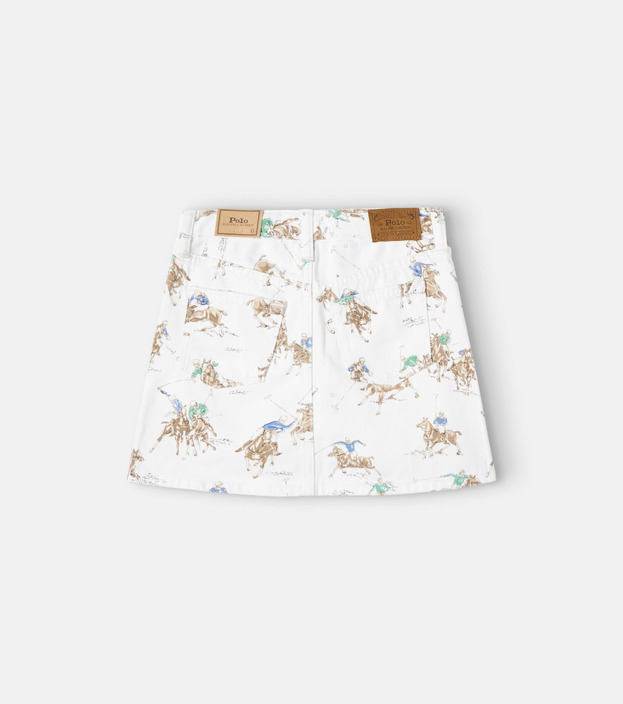 Printed denim skirt