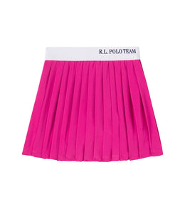 Logo pleated skirt