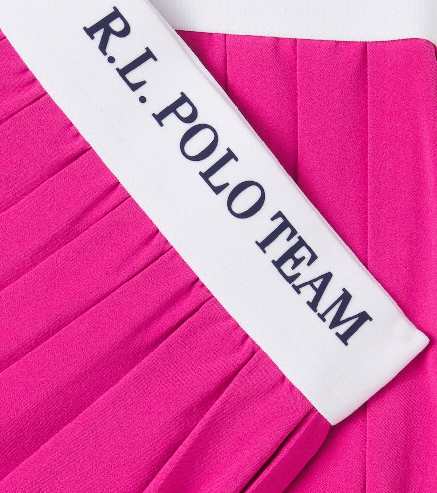 Logo pleated skirt