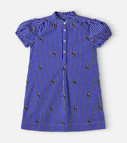 Logo striped cotton dress