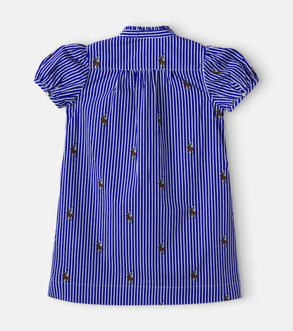Logo striped cotton dress
