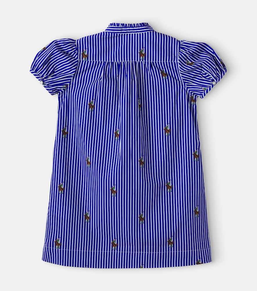 Logo striped cotton dress