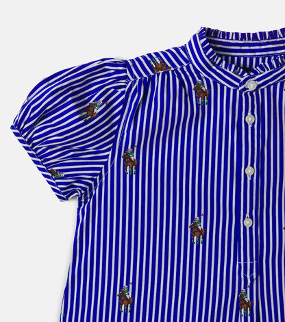 Logo striped cotton dress