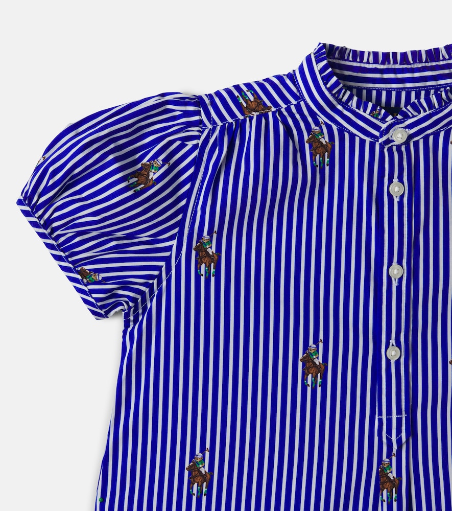 Logo striped cotton dress