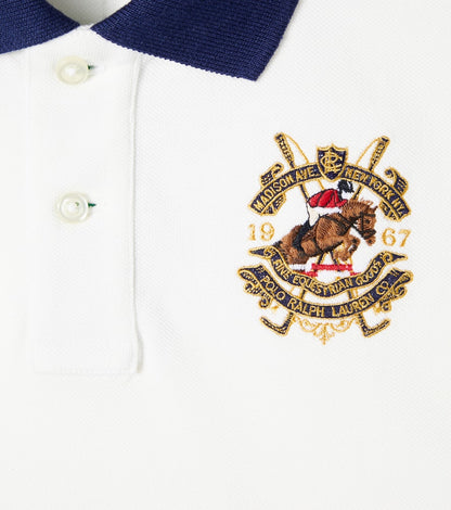 Colorblocked cotton piqué polo shirt