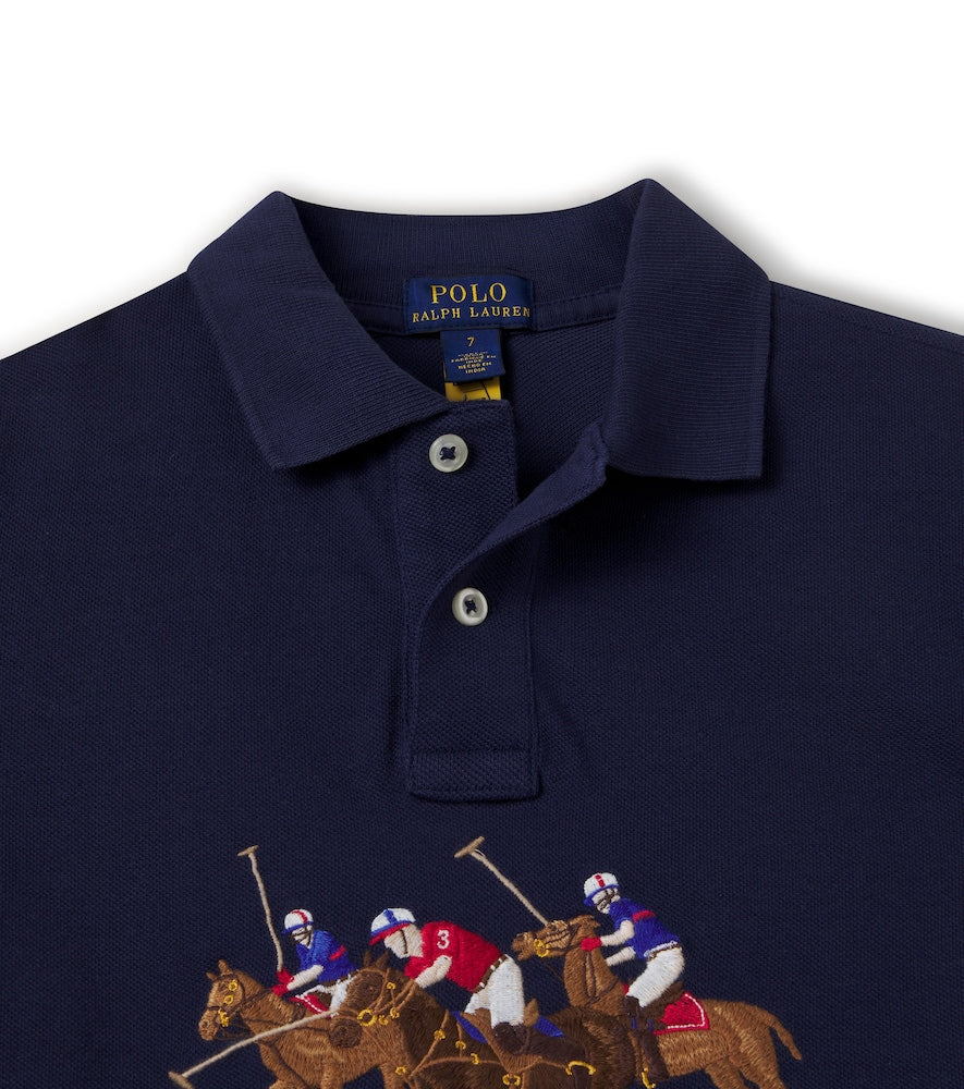 Embroidered cotton polo shirt