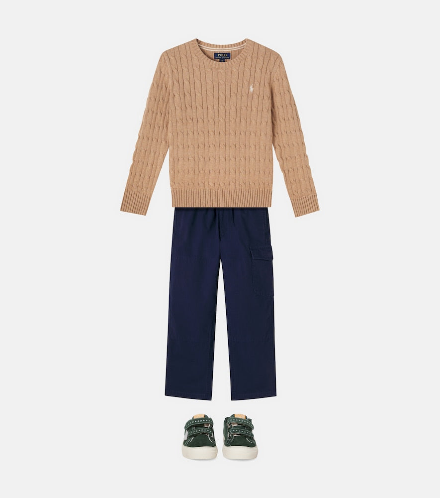 Cable-knit cotton sweater