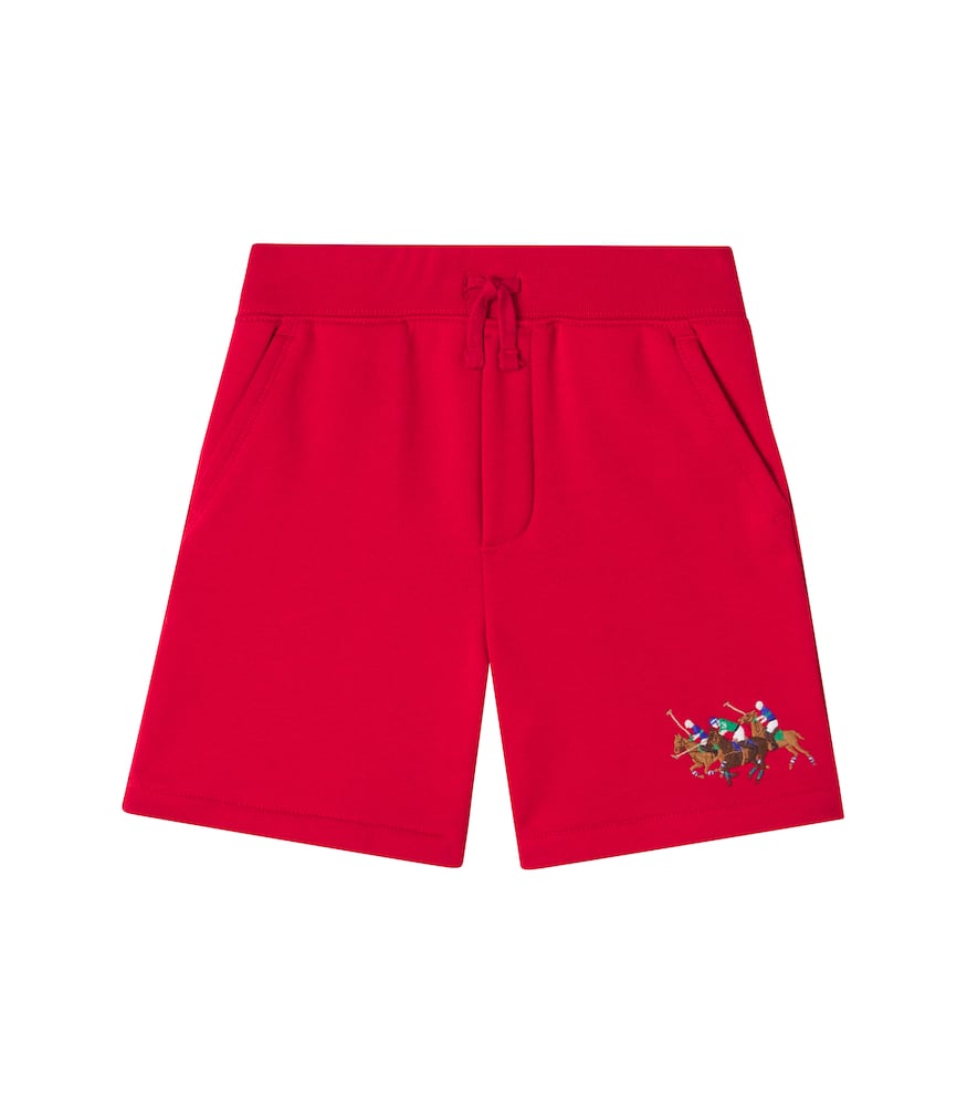 Embroidered cotton-blend jersey shorts