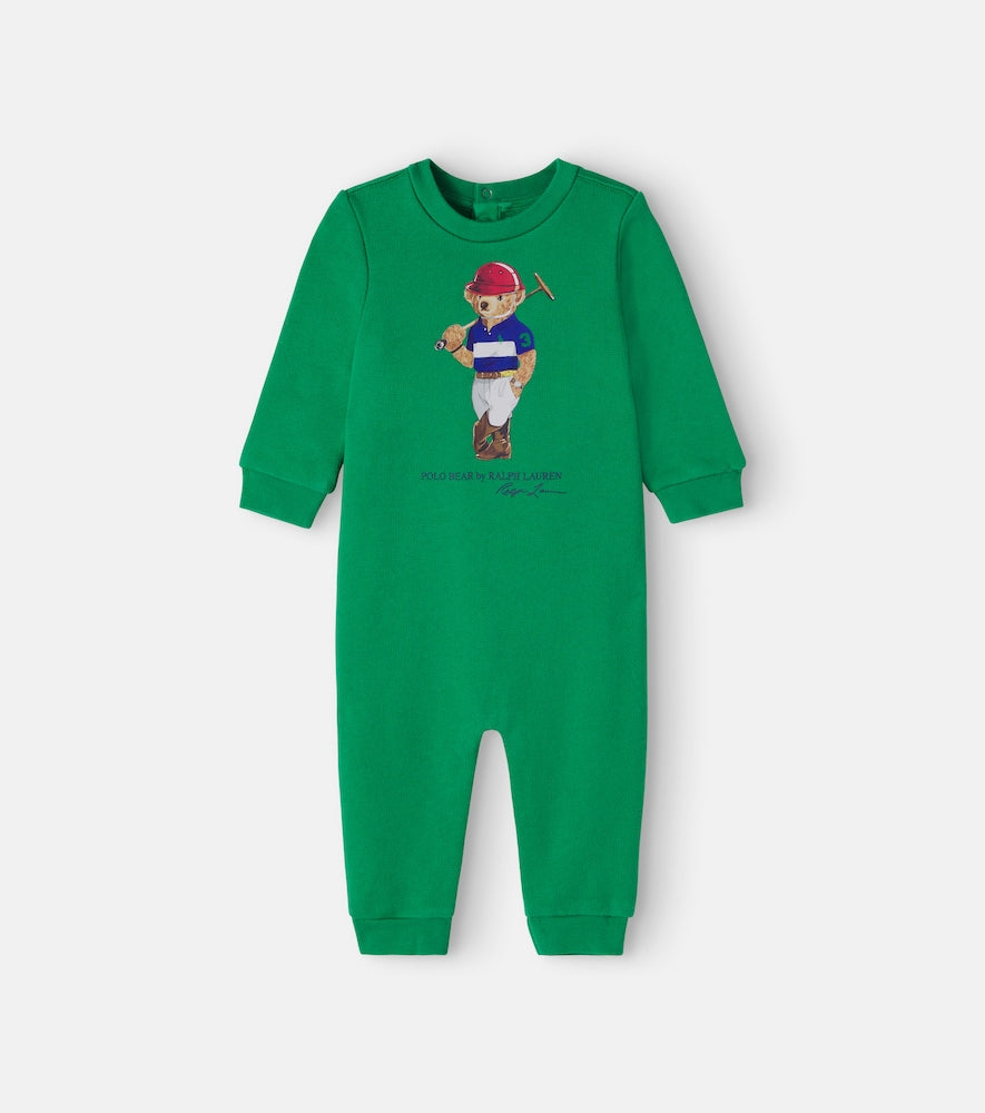 Baby Polo Bear printed cotton-blend onesie