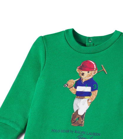 Baby Polo Bear printed cotton-blend onesie