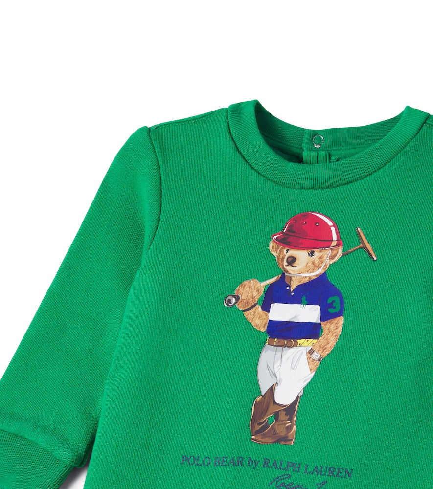 Baby Polo Bear printed cotton-blend onesie
