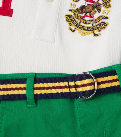 Cotton polo shirt and pants set
