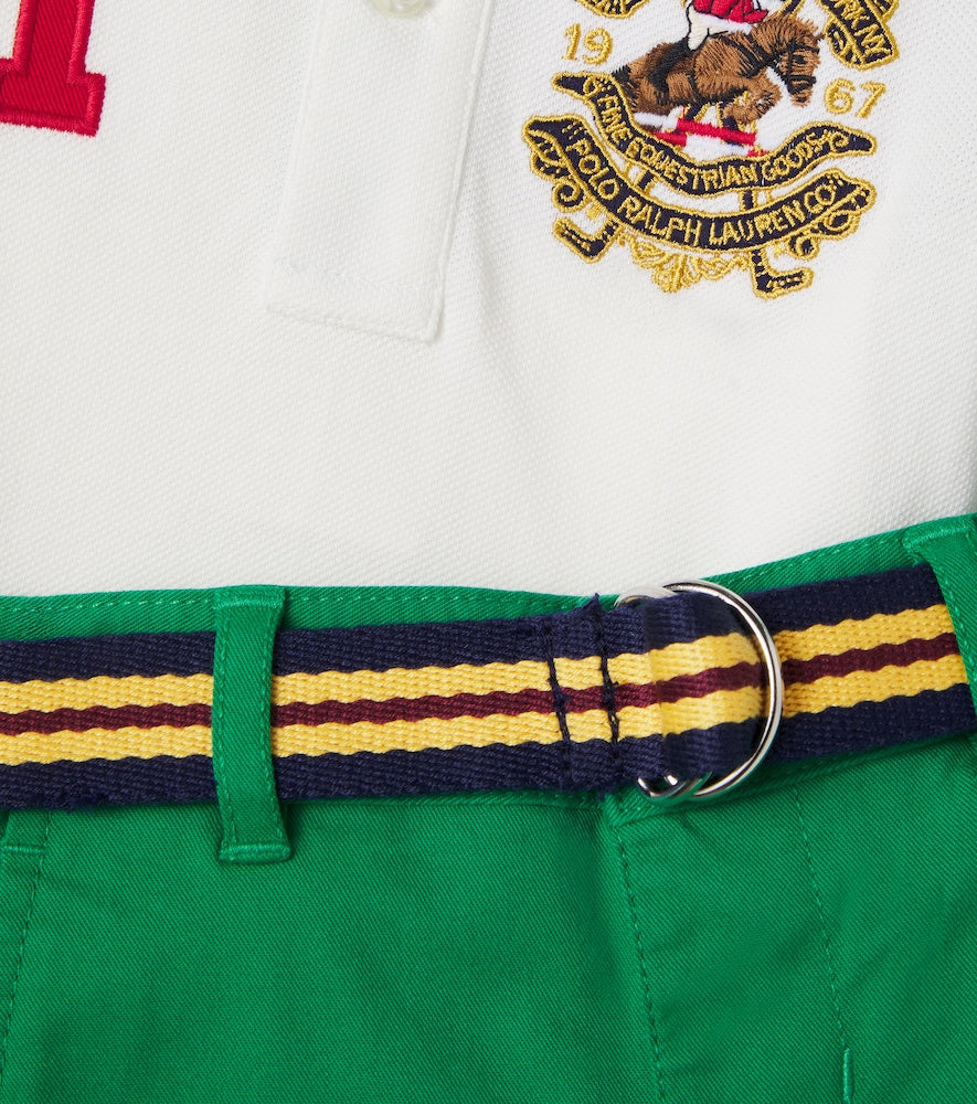 Cotton polo shirt and pants set