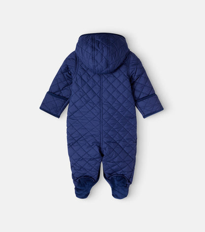Baby corduroy-trimmed quilted onesie
