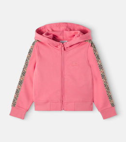 Burberry Check EKD cotton zip-up hoodie