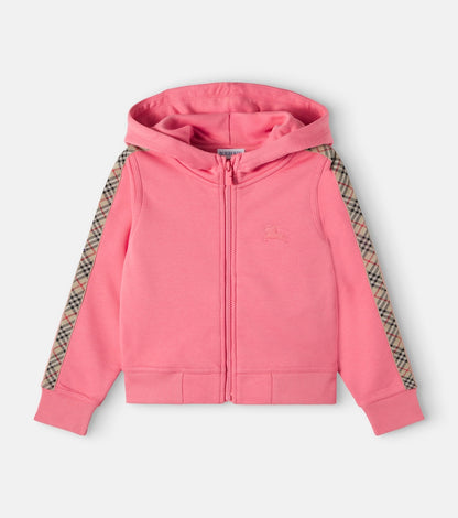 Burberry Check EKD cotton zip-up hoodie