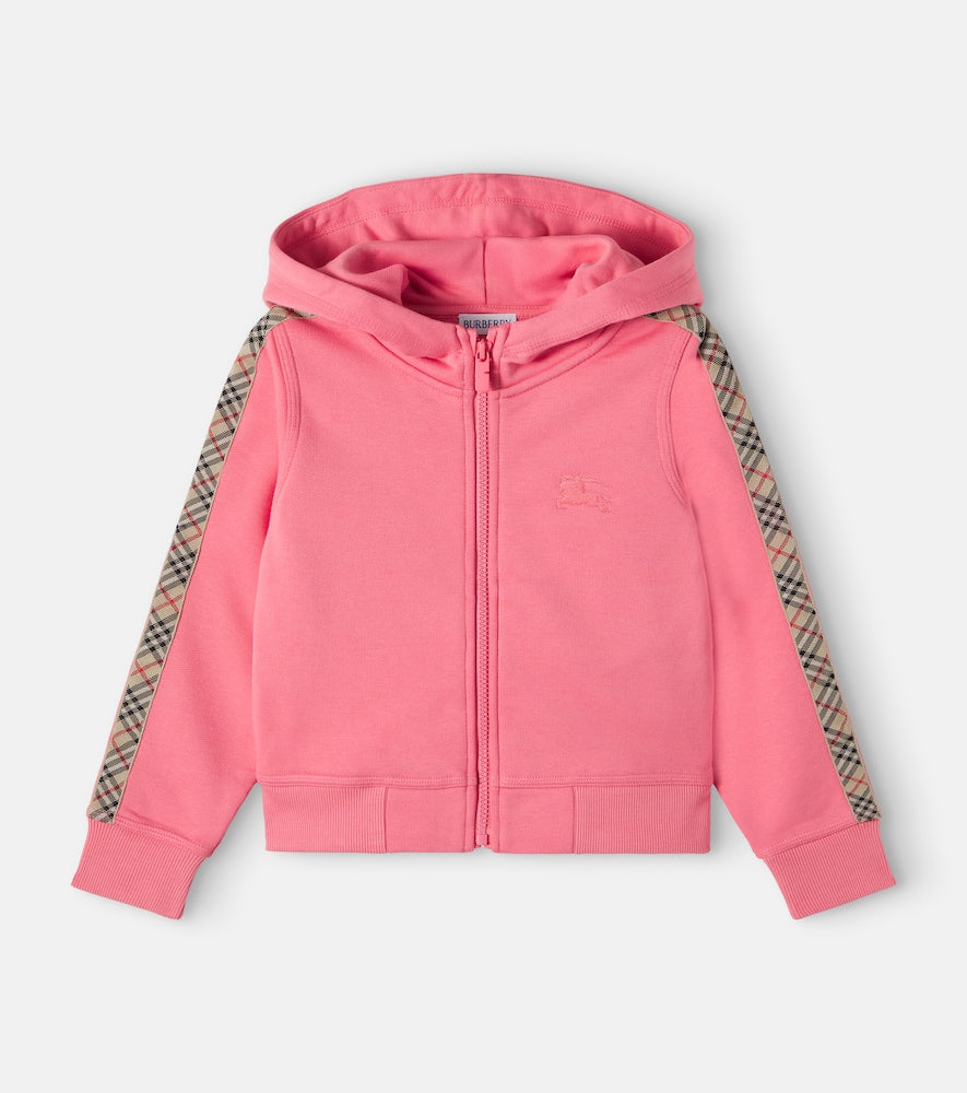 Burberry Check EKD cotton zip-up hoodie