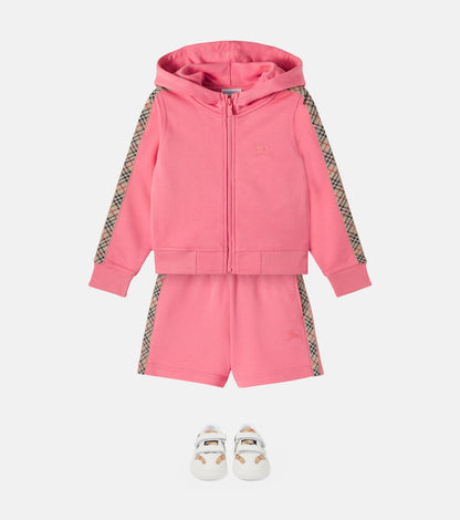 Burberry Check EKD cotton zip-up hoodie