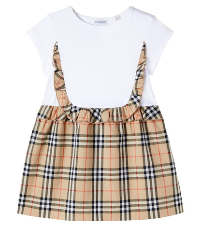 Burberry Check ruffled cotton-blend dress