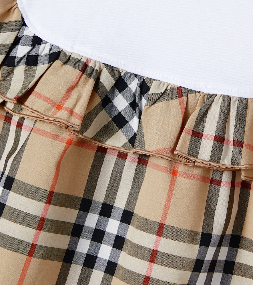 Burberry Check ruffled cotton-blend dress