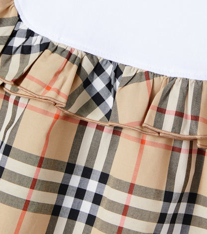 Burberry Check ruffled cotton-blend dress