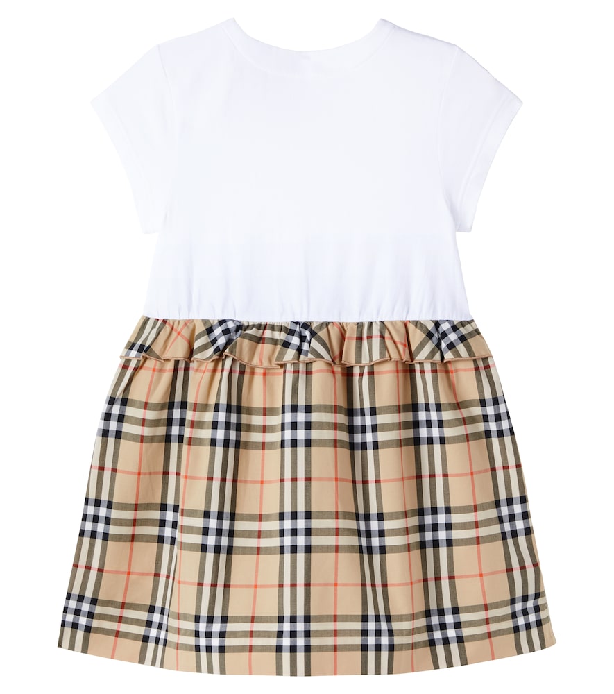 Burberry Check ruffled cotton-blend dress