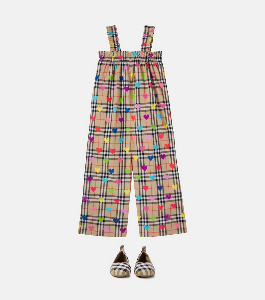 Burberry Check printed cotton overalls