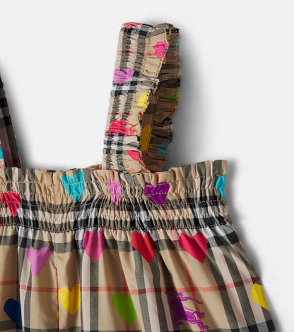 Burberry Check printed cotton overalls