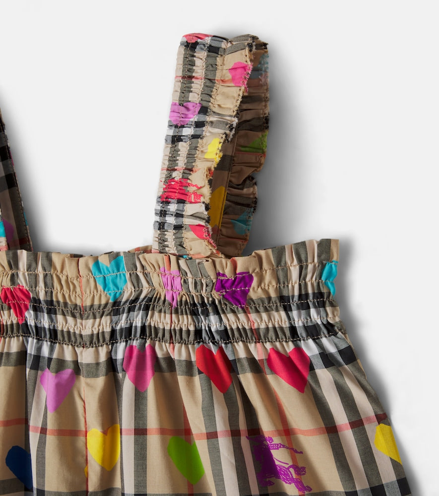 Burberry Check printed cotton overalls