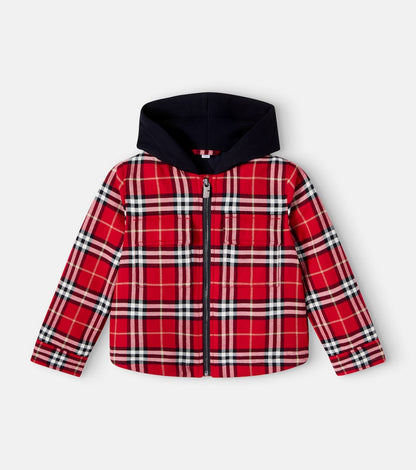 Burberry Check hooded cotton jacket