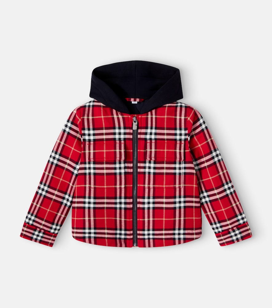 Burberry Check hooded cotton jacket