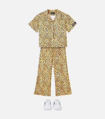 Leopard-print cady shirt