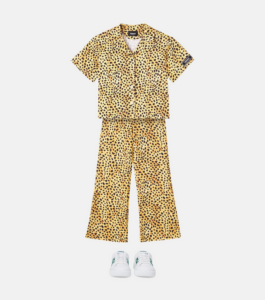 Leopard-print cady shirt