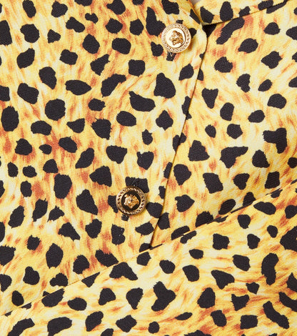 Leopard-print cady shirt