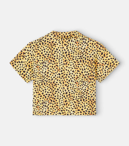 Leopard-print cady shirt