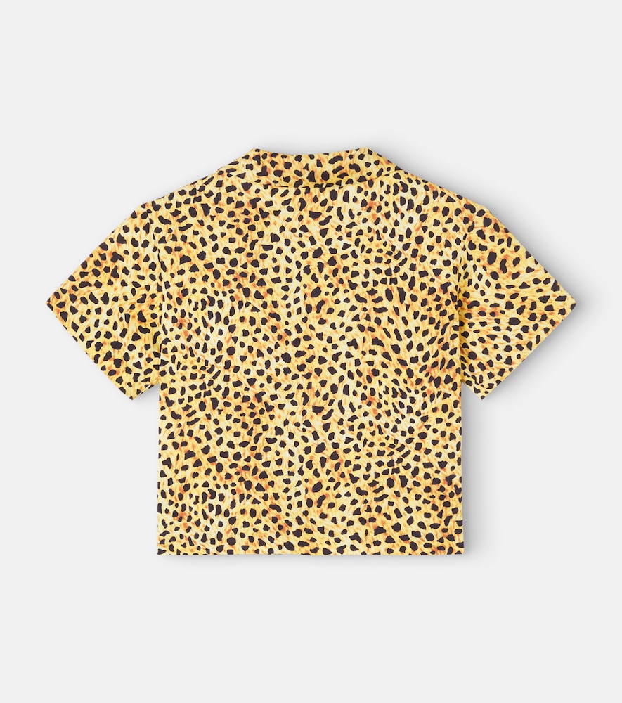 Leopard-print cady shirt
