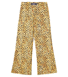 Leopard-print wide-leg pants