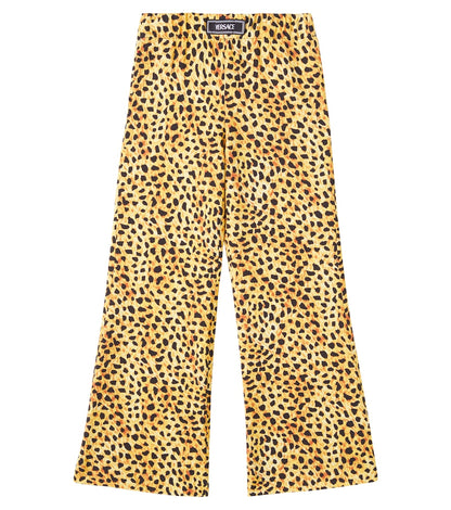 Leopard-print wide-leg pants
