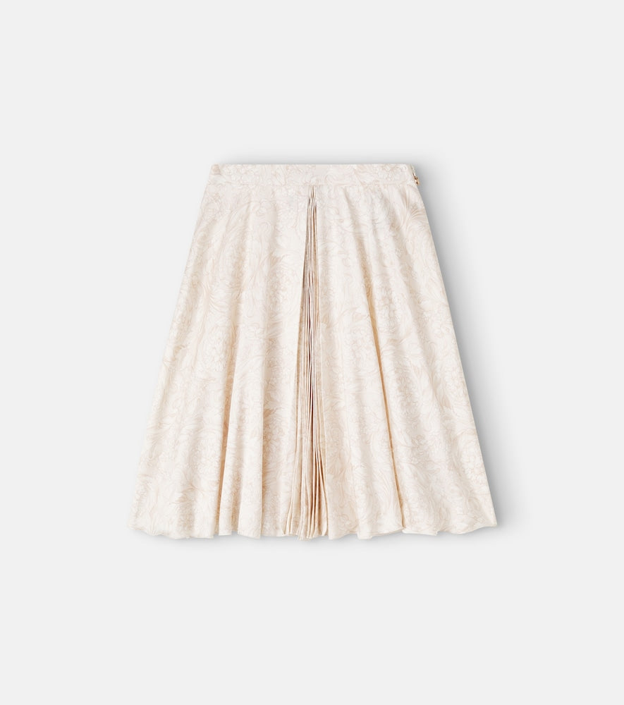 Barocco pleated twill skirt