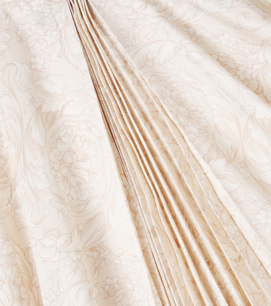 Barocco pleated twill skirt