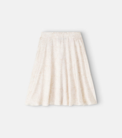 Barocco pleated twill skirt