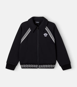 Cotton jersey zip-up sweatshirt