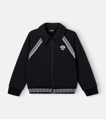 Cotton jersey zip-up sweatshirt