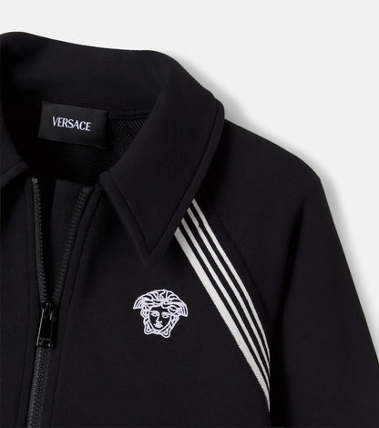 Cotton jersey zip-up sweatshirt