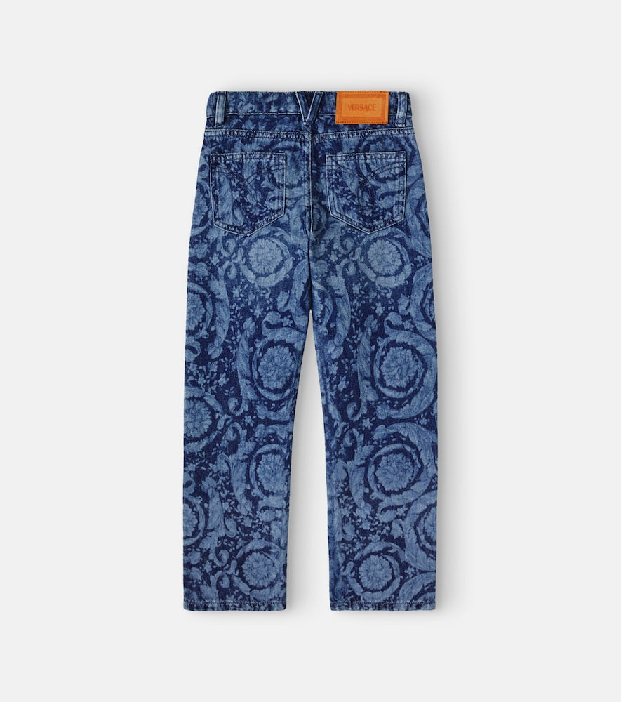 Barocco printed straight-leg jeans