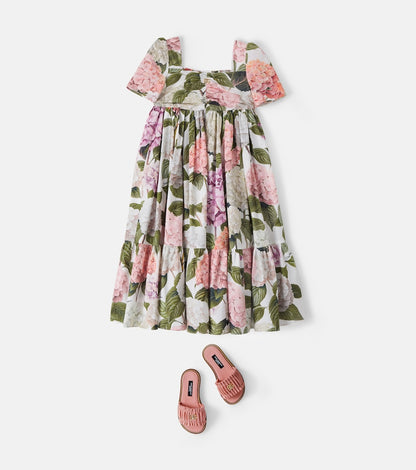 Floral cotton poplin dress