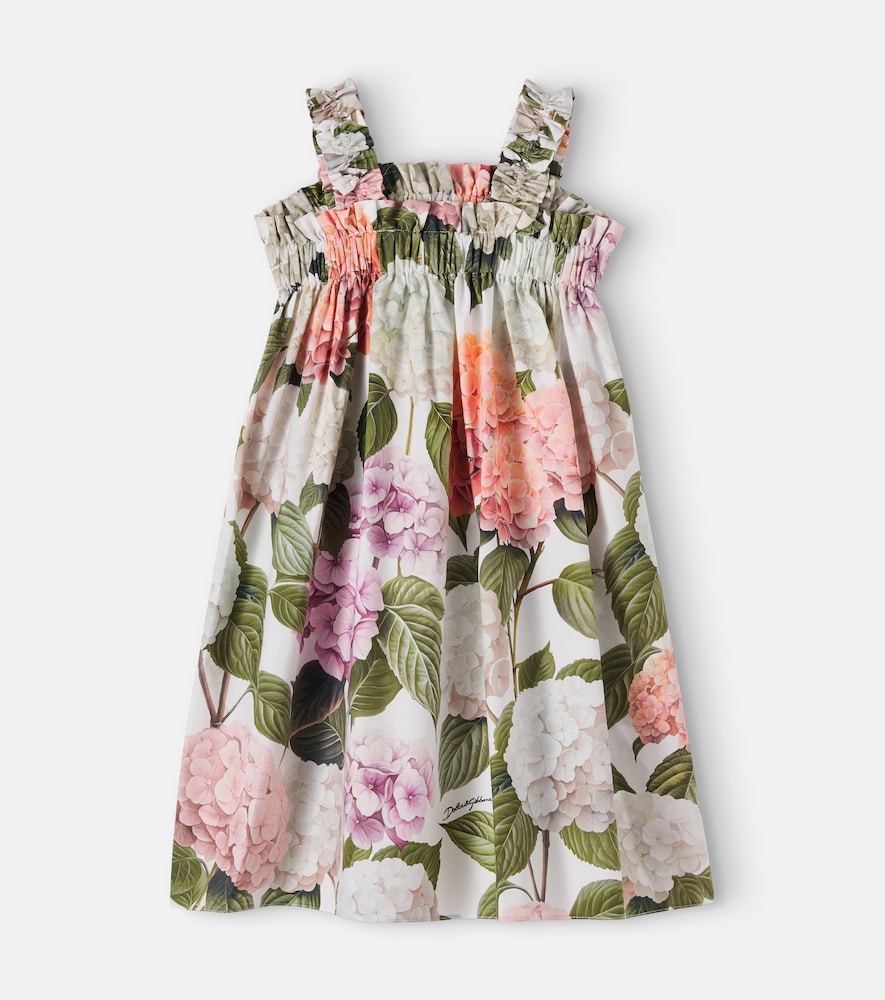 Floral cotton poplin dress