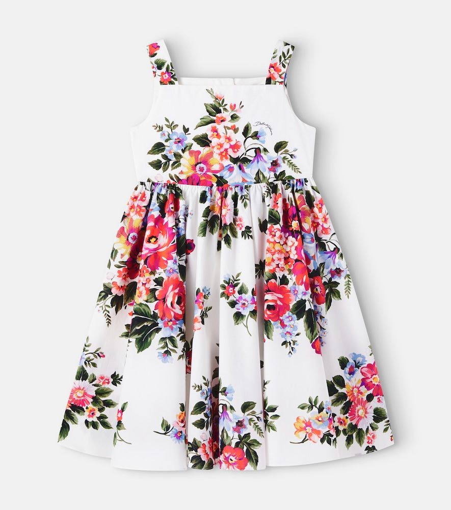 Floral cotton poplin dress