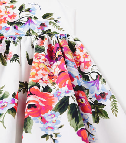 Floral cotton poplin dress